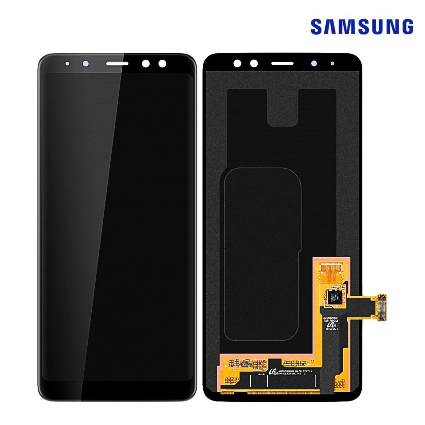 SAMSUNG A70 / SM-A705 BLACK (With Frame) LCD